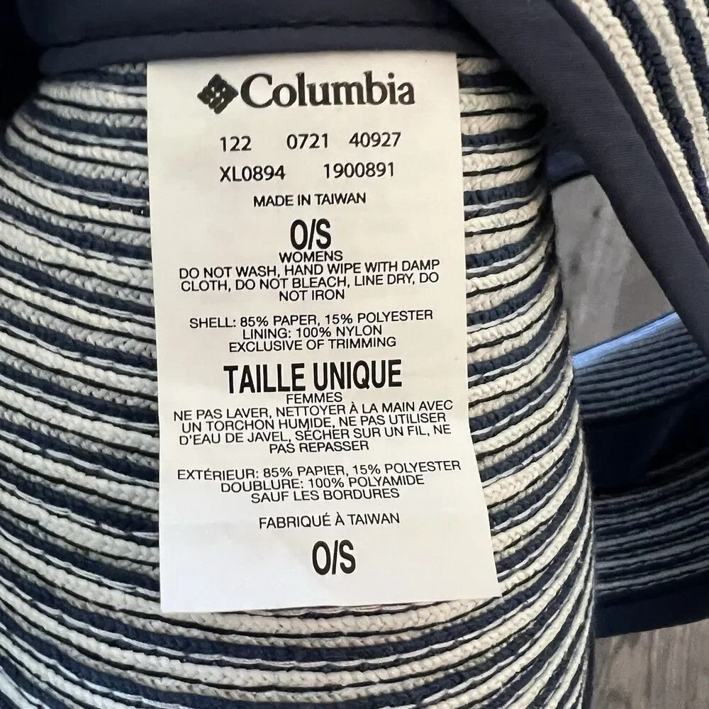 Columbia‎ Women's OS Blue White Global Adventure Packable Visor Sun Protection